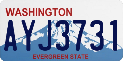 WA license plate AYJ3731