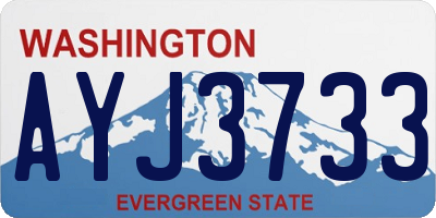 WA license plate AYJ3733