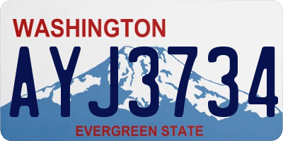 WA license plate AYJ3734