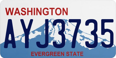 WA license plate AYJ3735