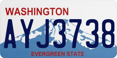 WA license plate AYJ3738