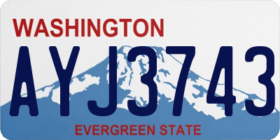 WA license plate AYJ3743