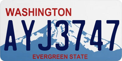 WA license plate AYJ3747