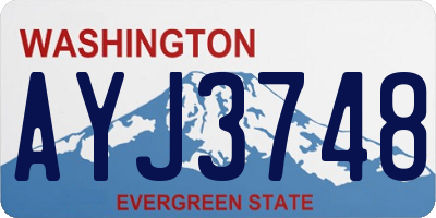 WA license plate AYJ3748