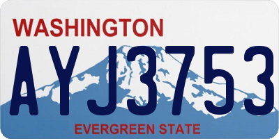 WA license plate AYJ3753