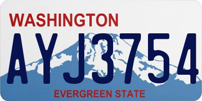 WA license plate AYJ3754
