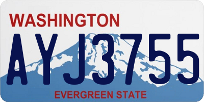 WA license plate AYJ3755