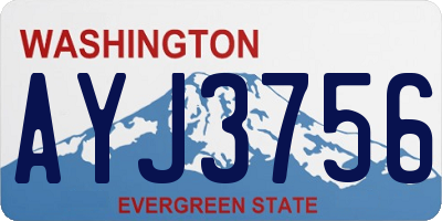 WA license plate AYJ3756