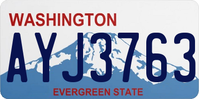 WA license plate AYJ3763