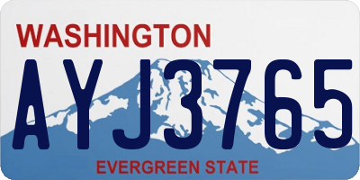WA license plate AYJ3765
