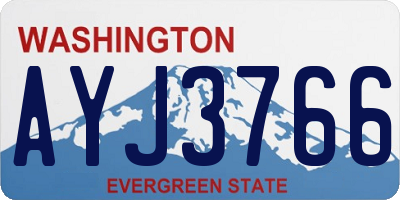 WA license plate AYJ3766