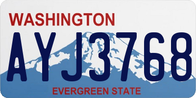 WA license plate AYJ3768