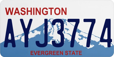 WA license plate AYJ3774