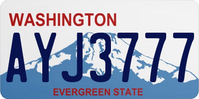 WA license plate AYJ3777
