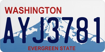 WA license plate AYJ3781