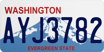 WA license plate AYJ3782