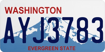WA license plate AYJ3783