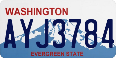WA license plate AYJ3784