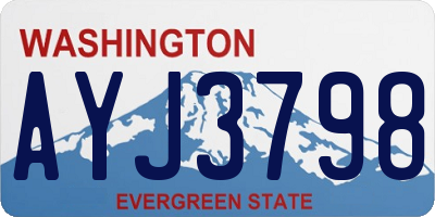 WA license plate AYJ3798