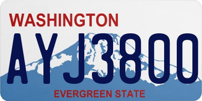 WA license plate AYJ3800