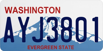 WA license plate AYJ3801