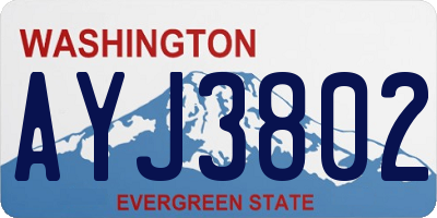 WA license plate AYJ3802