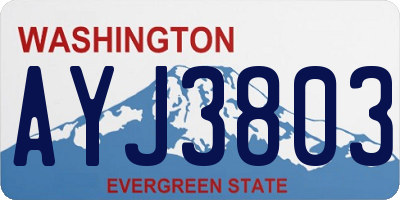 WA license plate AYJ3803