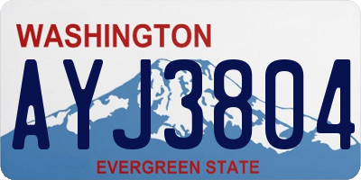 WA license plate AYJ3804