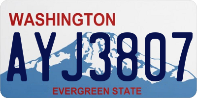 WA license plate AYJ3807