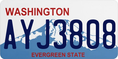 WA license plate AYJ3808