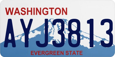 WA license plate AYJ3813