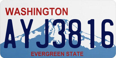 WA license plate AYJ3816