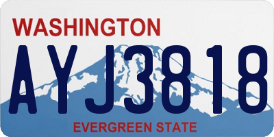 WA license plate AYJ3818