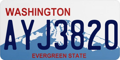WA license plate AYJ3820