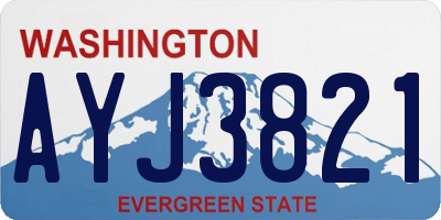 WA license plate AYJ3821