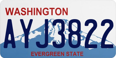 WA license plate AYJ3822