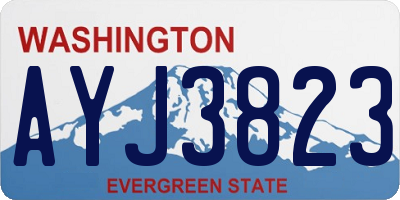 WA license plate AYJ3823
