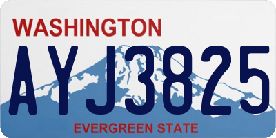 WA license plate AYJ3825