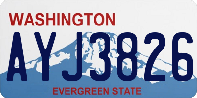 WA license plate AYJ3826