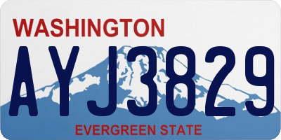 WA license plate AYJ3829