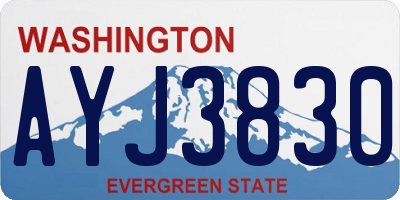 WA license plate AYJ3830