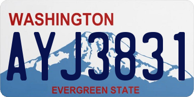 WA license plate AYJ3831