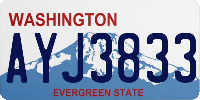 WA license plate AYJ3833