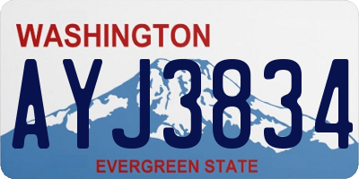 WA license plate AYJ3834