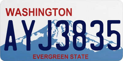 WA license plate AYJ3835