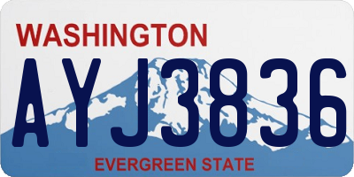 WA license plate AYJ3836
