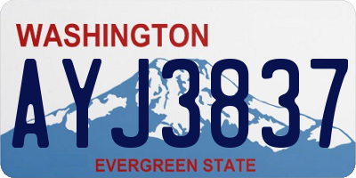 WA license plate AYJ3837