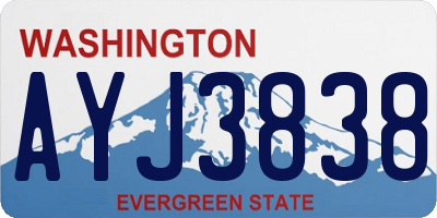 WA license plate AYJ3838