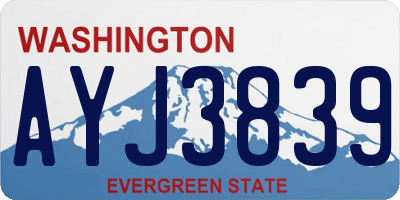 WA license plate AYJ3839