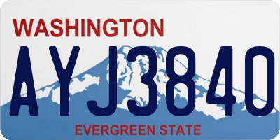 WA license plate AYJ3840